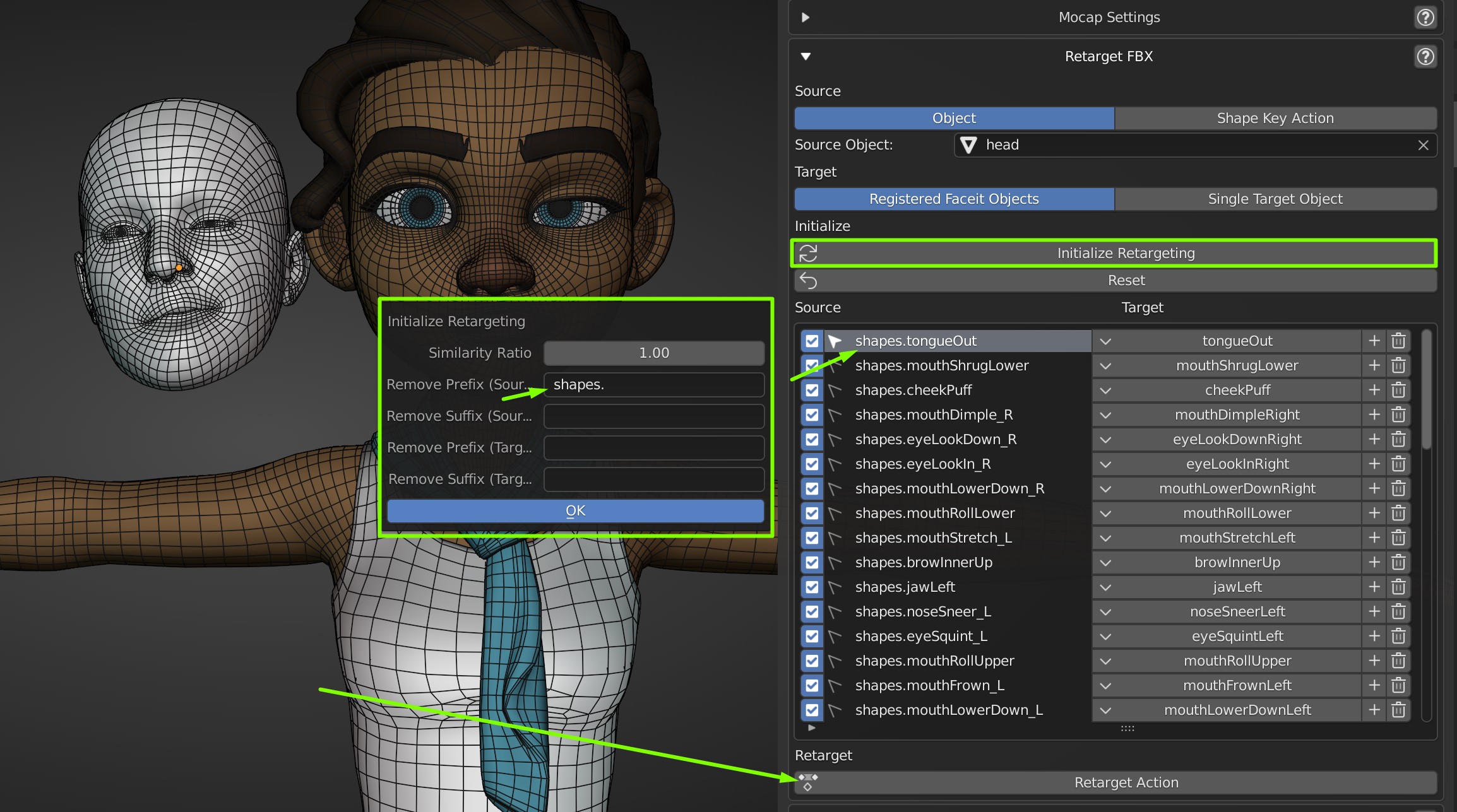 FBX Retargeting - Faceit Documentation